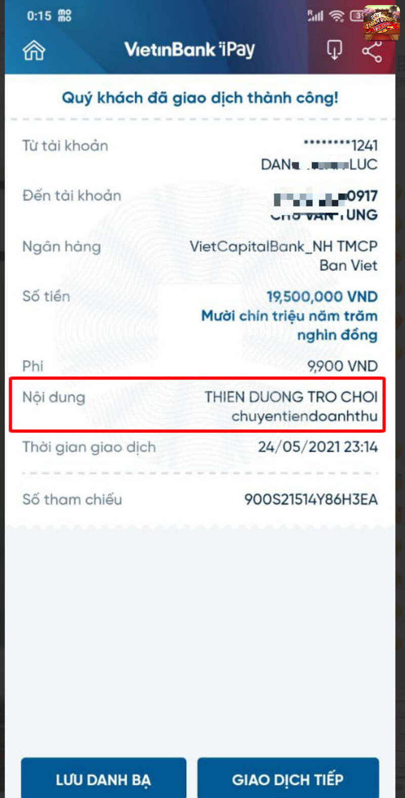 Hướng dẫn liên kết ngân hàng khi rút tiền Thiên đường trò chơi