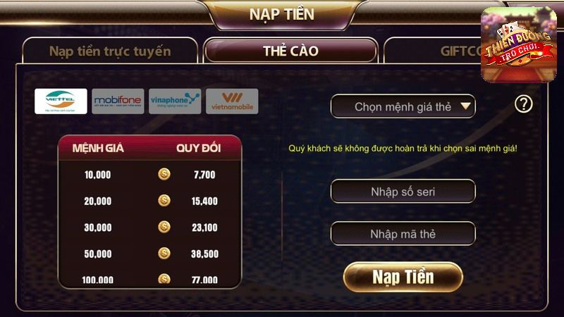 Nạp tiền và tham gia cá cược