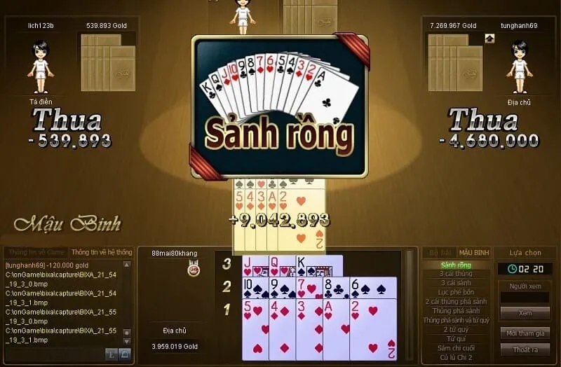 Trong game mậu binh bài nào lớn nhất? 